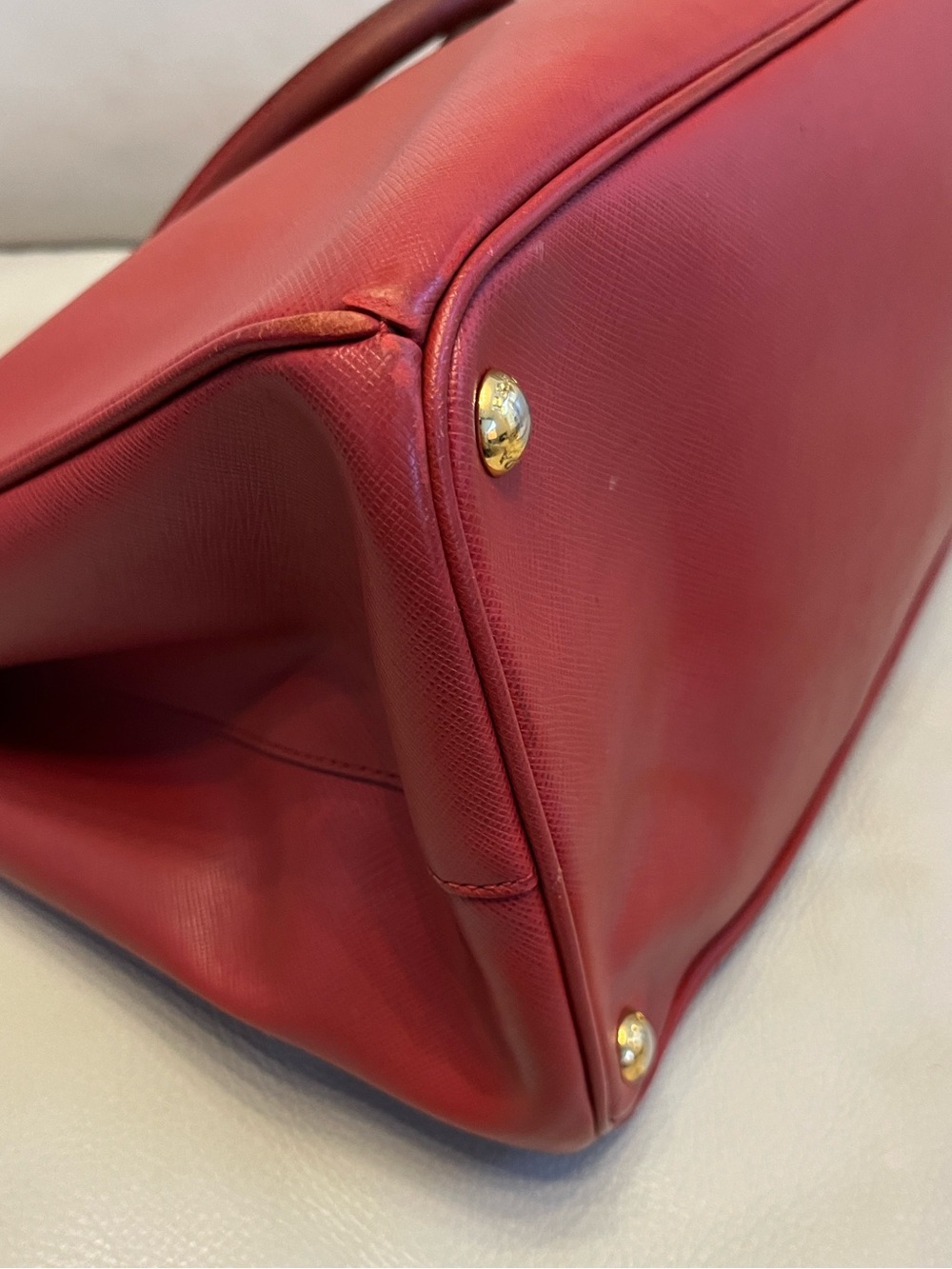 Prada Red Saffiano Leather Tote - Picture 9 of 10